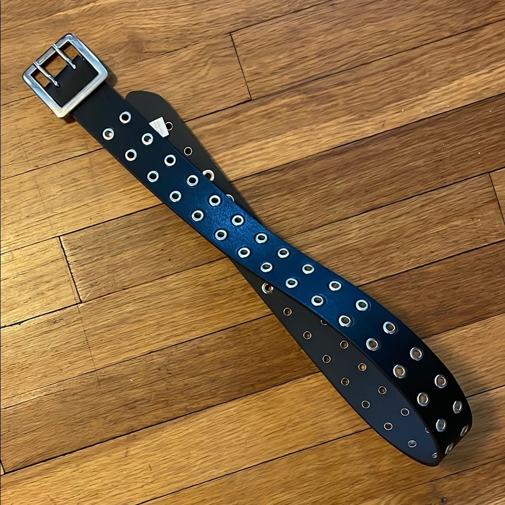Target Black Eyelet Belt with Silver Buckle